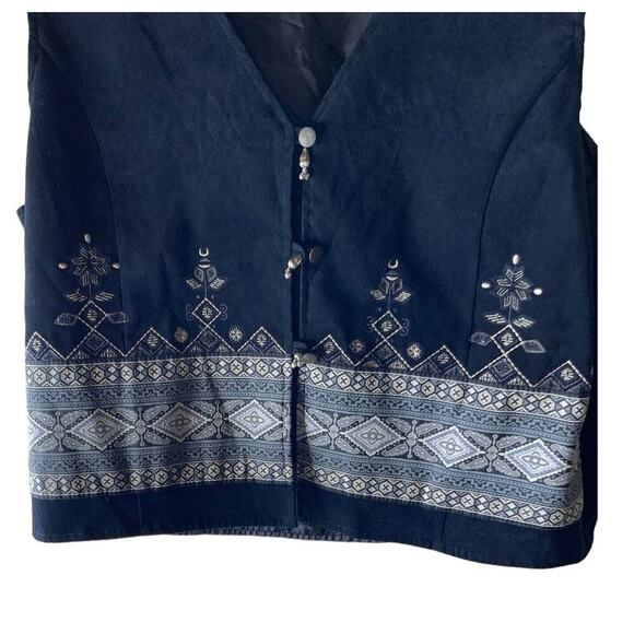 Vintage White Stag Aztec Vest Women's Size Medium Geometric Sleeveless Top - Picture 4 of 8